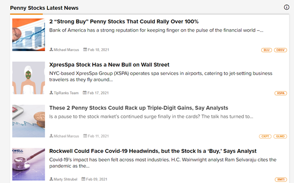 penny stocks latest news 