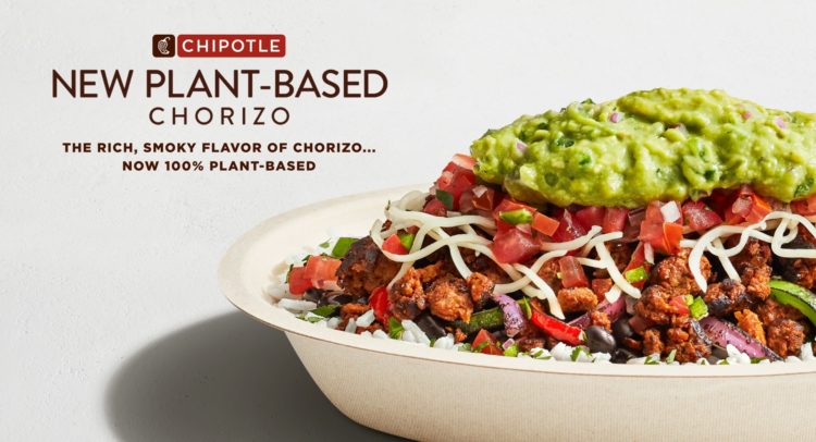 Chipotle Offers Limited Time Plant-Based Chorizo; Shares Slip