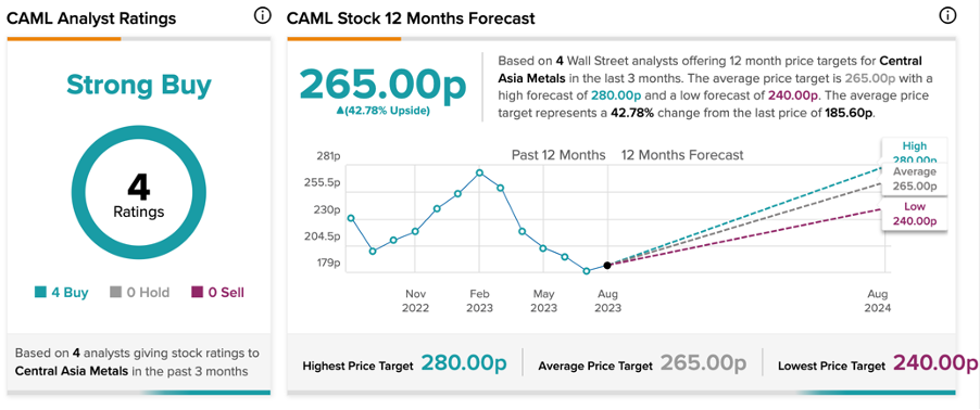 Central asia metals store share price