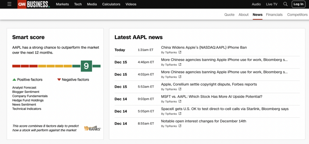 CNN выбирает TipRanks в качестве эксклюзивного поставщика новостей и оценок